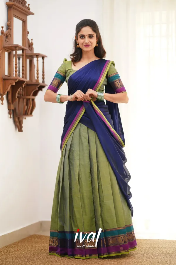 Padmaja_Cotton_Halfsaree_-_Two_Tone_Green_and_Violet