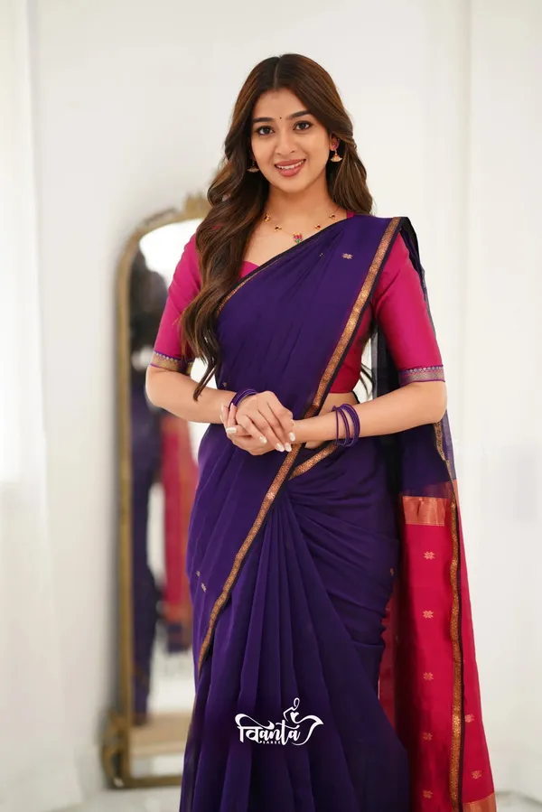 Blue_Maheswari_Silk_Wedding_&_Party_Wear_Saree_&_Unstiched_Blouse_For_Women