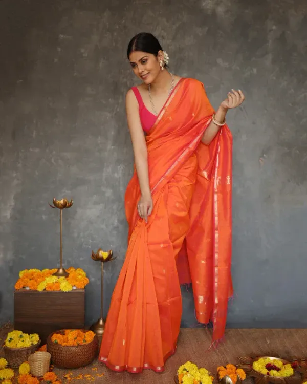 Maheswari_Silk_Cotton_Saree_-_Orange