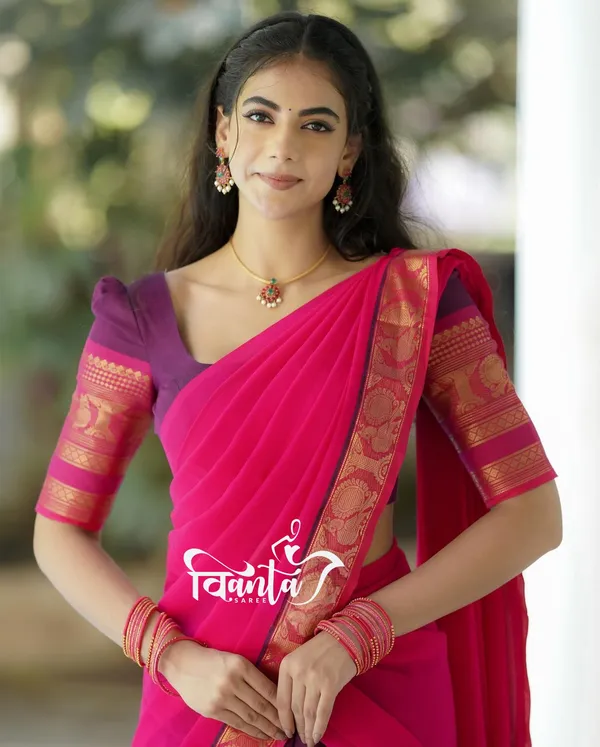 Kanjiveram_Cotton_Silk_Half_Saree