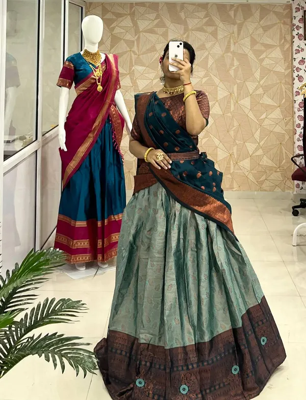 Kanchipuram_Zari_Weaving_Work_Collection_Special_Lehenga_Choli_Set