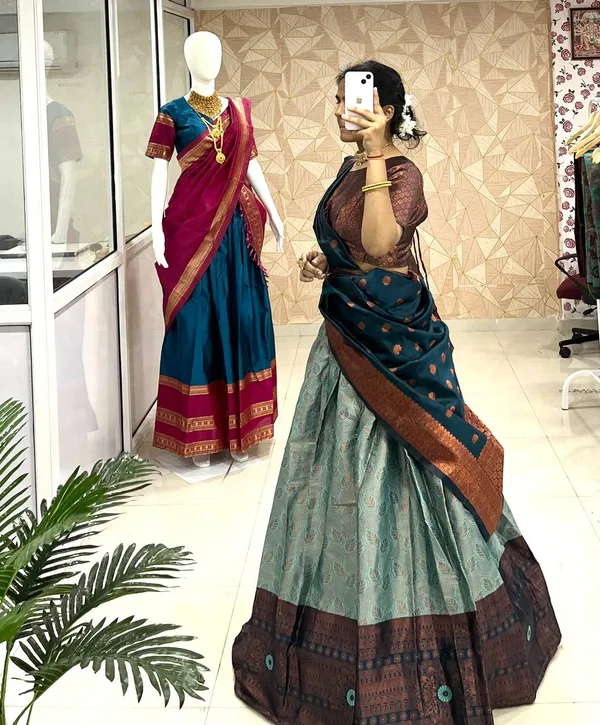 Kanchipuram_Zari_Weaving_Work_Collection_Special_Lehenga_Choli_Set