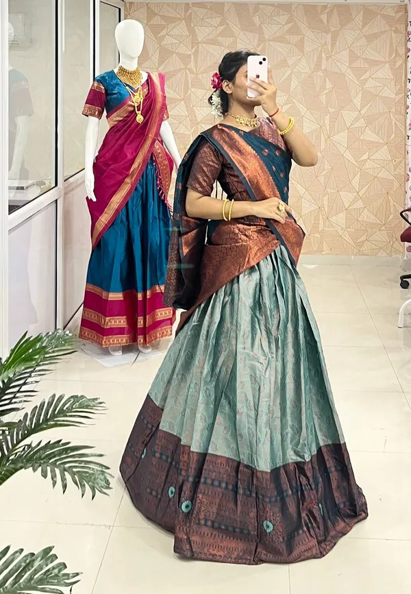Kanchipuram_Zari_Weaving_Work_Collection_Special_Lehenga_Choli_Set