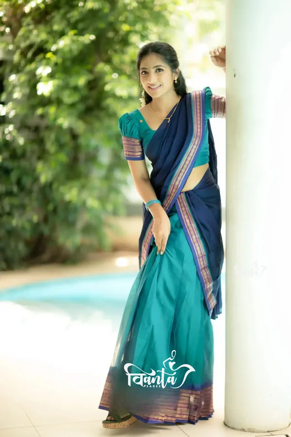 Rama_Kanjivaram_Soft_Silk_Wedding_&_Party_Wear_Half_Saree_&_Unstiched_Blouse_For_Women