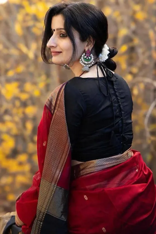Rose_Red_Maheshawari_Cotton_Silk_Saree