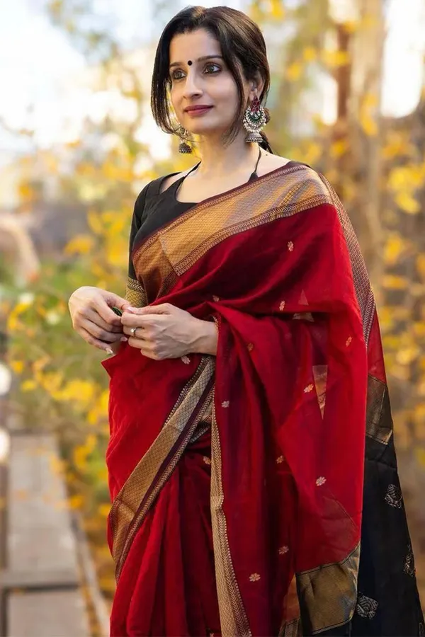 Rose_Red_Maheshawari_Cotton_Silk_Saree