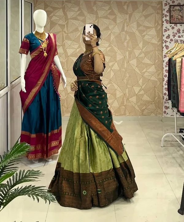 Kanchipuram_Zari_Weaving_Work_Collection_Special_Lehenga_Choli_Set