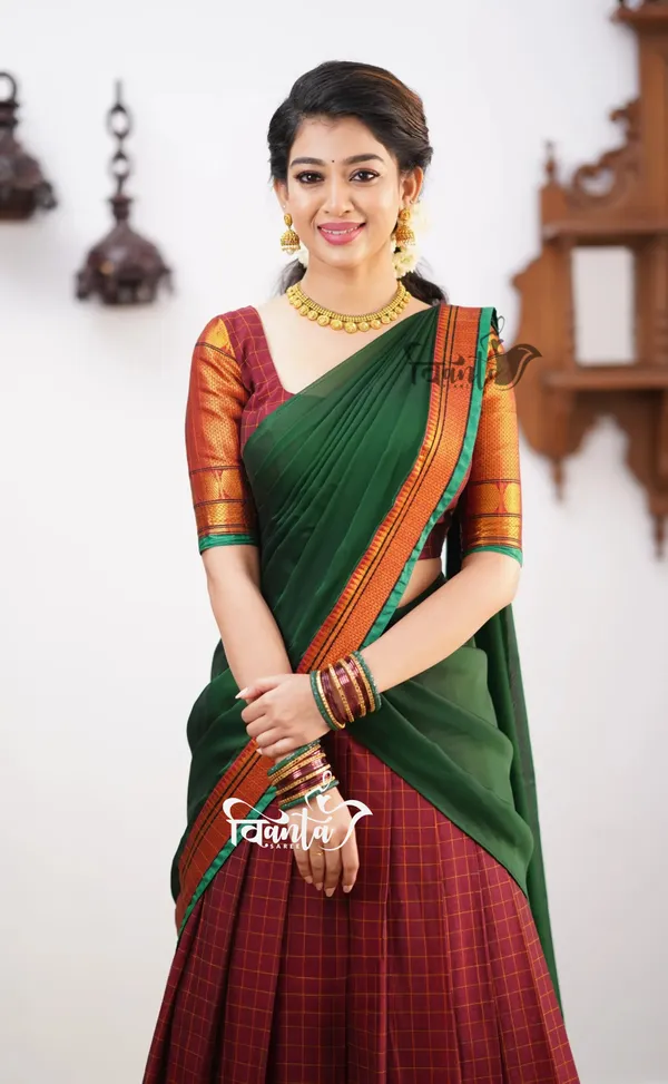 Green_tone_and_Shade_of_Maroon_Cotton_Halfsaree