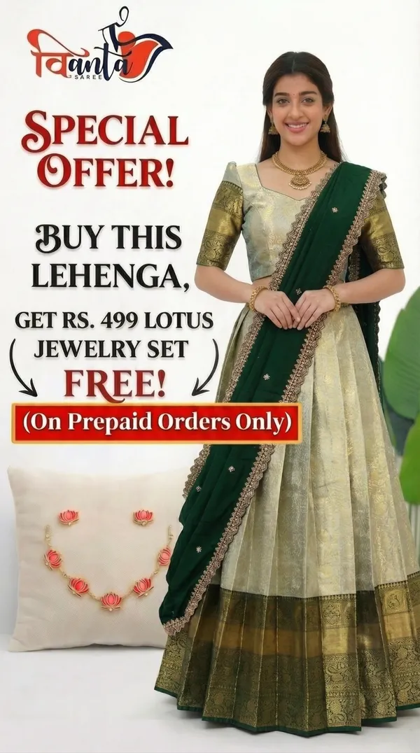 Kanjivaram_Silk_Zari_Half_Saree_stitched-Lehenga_With_Blouse_Along_With_Banarsi_Silk