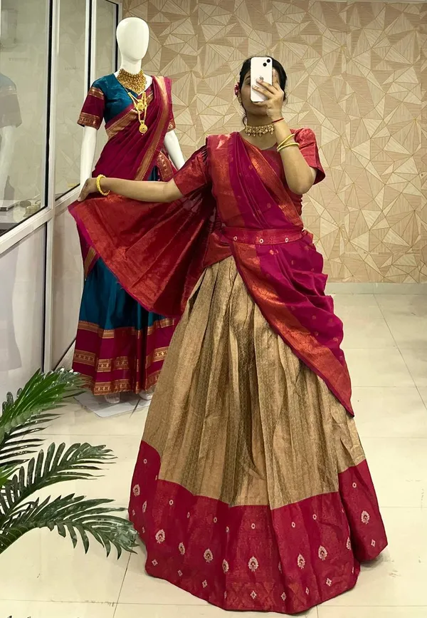 Kanchipuram_Zari_Weaving_Work_Collection_Special_Lehenga_Choli_Set