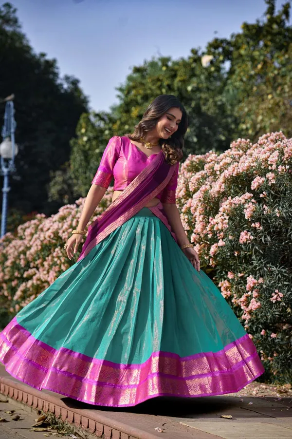 Kanchipuram_Zari_Weaving_Work_Collection_Special_Lehenga_Choli_Set