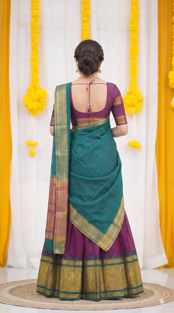 Traditional_Deep_Wine_Half_Saree_with_Rama_Dhavani
