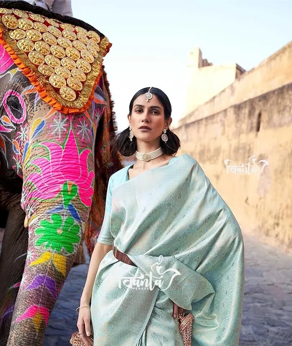 Light_Blue_Woven_Kanjivaram_Banarasi_Jacquard_Sari