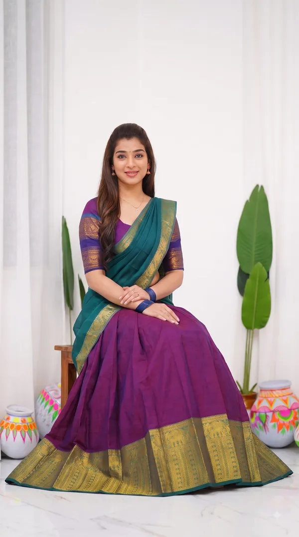 Traditional_Deep_Wine_Half_Saree_with_Rama_Dhavani