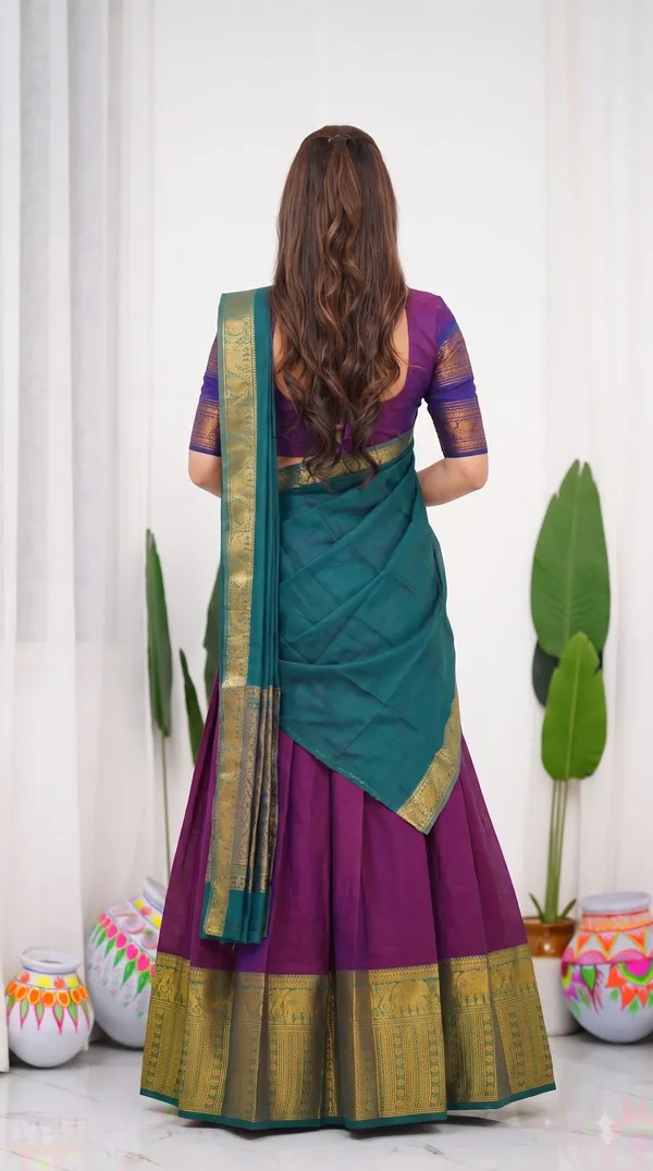 Traditional_Deep_Wine_Half_Saree_with_Rama_Dhavani