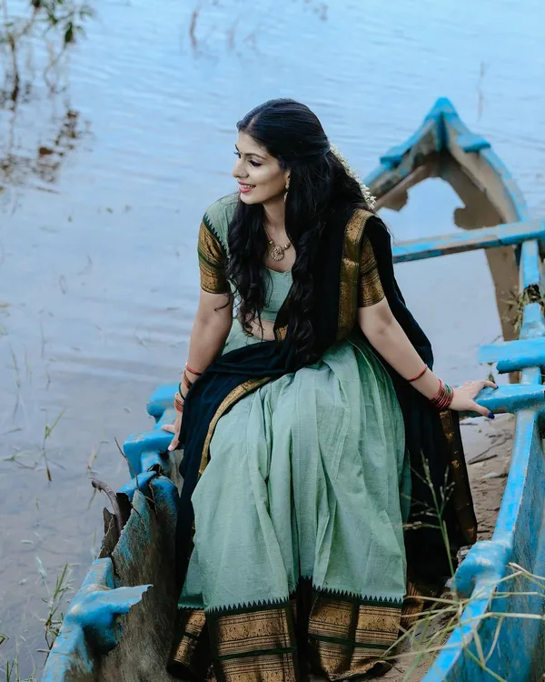 Kanjivaram_Silk_Zari_Half_Saree_Lehenga_With_Blouse_Along_With_Banarsi_Silk_Dupatta