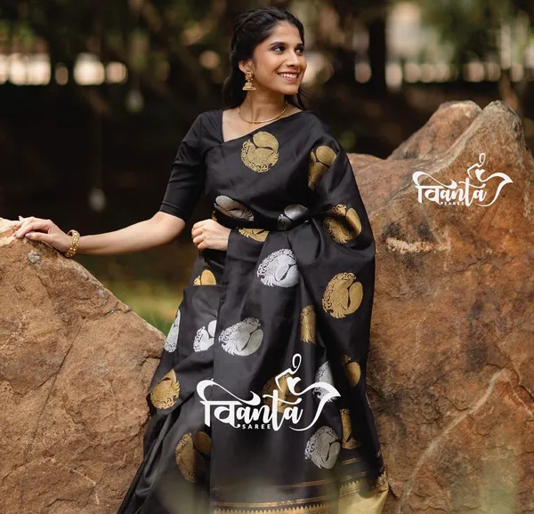 Black_Woven_Kanjivaram_Banarasi_Jacquard_Sari