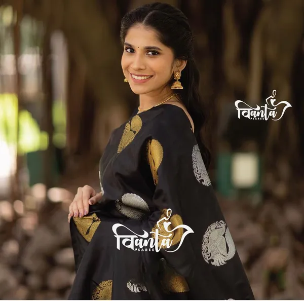Black_Woven_Kanjivaram_Banarasi_Jacquard_Sari