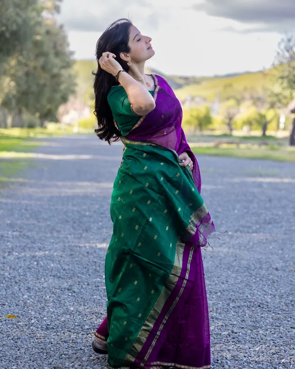 Maheswari_Silk_Cotton_Saree_-_Purple_and_Green