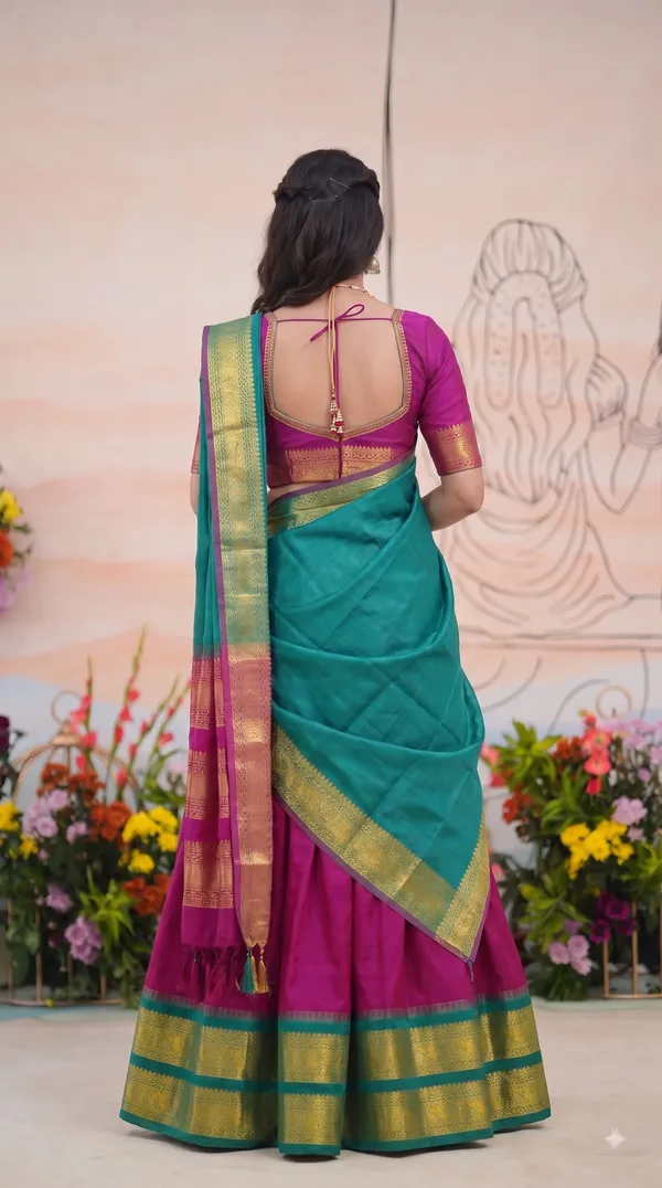 Traditional_Deep_Wine_Half_Saree_with_Rama_Dhavani