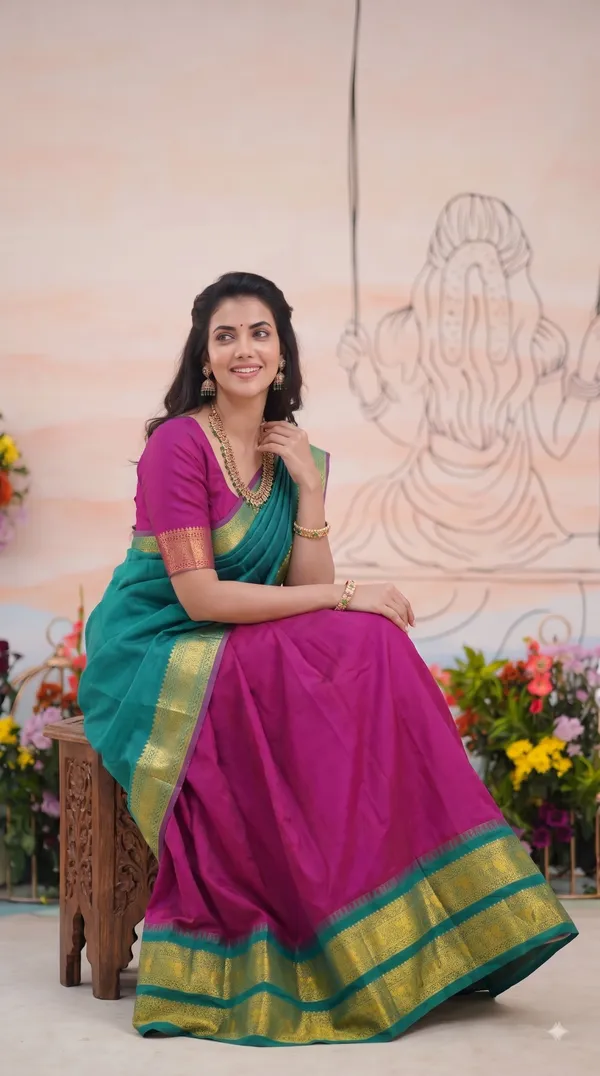 Traditional_Deep_Wine_Half_Saree_with_Rama_Dhavani