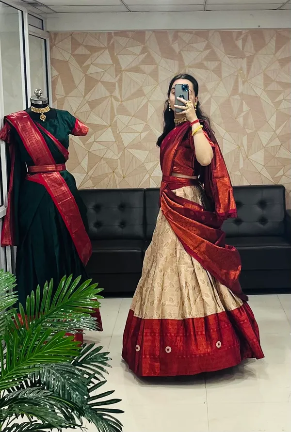 Kanchipuram_Zari_Weaving_Work_Collection_Special_Lehenga_Choli_Set