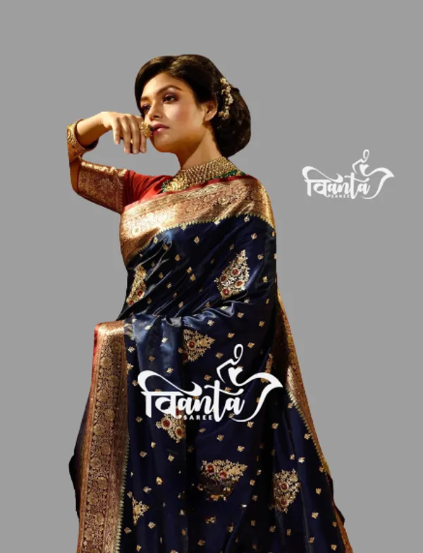 Blue_Woven_Kanjivaram_Banarasi_Jacquard_Sari