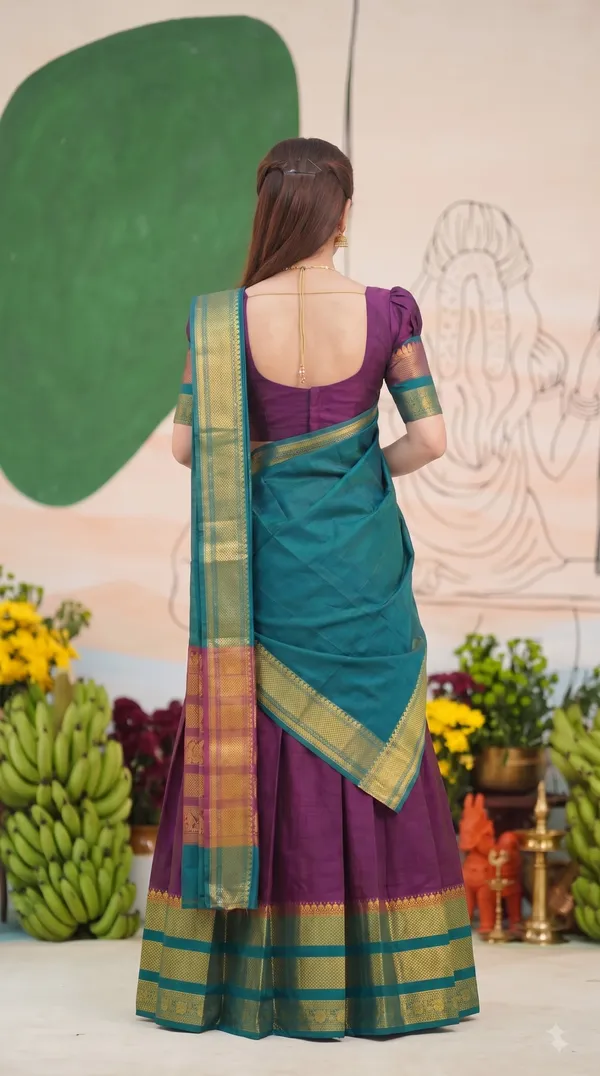 Traditional_Deep_Wine_Half_Saree_with_Rama_Dhavani