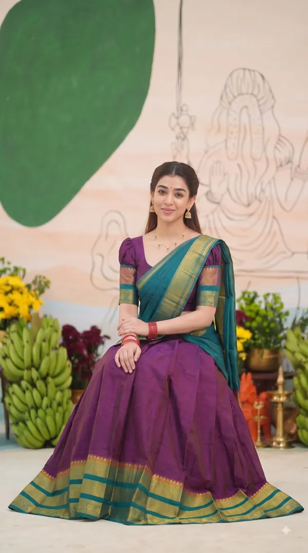 Traditional_Deep_Wine_Half_Saree_with_Rama_Dhavani