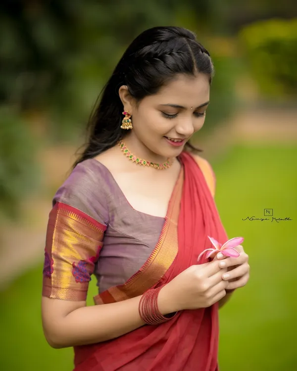 Kanjivaram_Silk_Zari_Half_Saree_Un-stitched_Lehenga_With_Blouse_Along_With_Banarsi_Silk