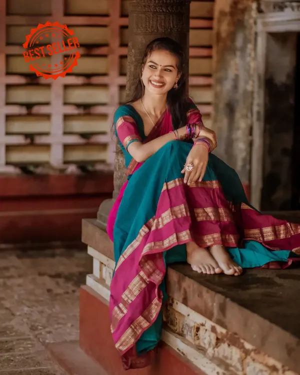 Kanjivaram_Silk_Zari_Half_Saree_Lehenga_With_Blouse_Along_With_Banarsi_Silk_Dupatta