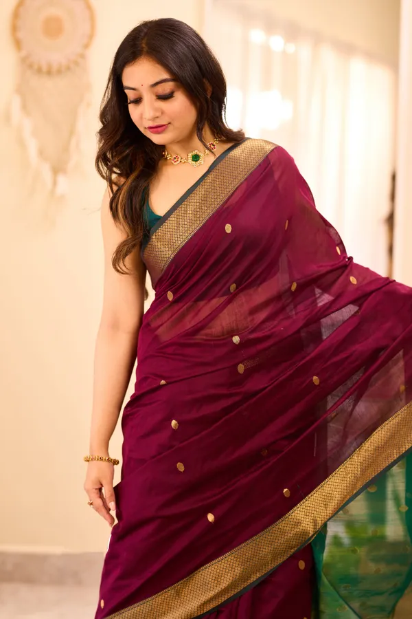 Dark_Wine_Maheshwari_Silk_Cotton_Saree