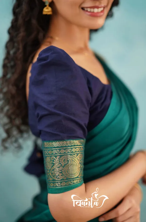 N-Blue_Kanjivaram_Soft_Silk_Wedding_&_Party_Wear_Half_Saree_&_Unstiched_Blouse_For_Women