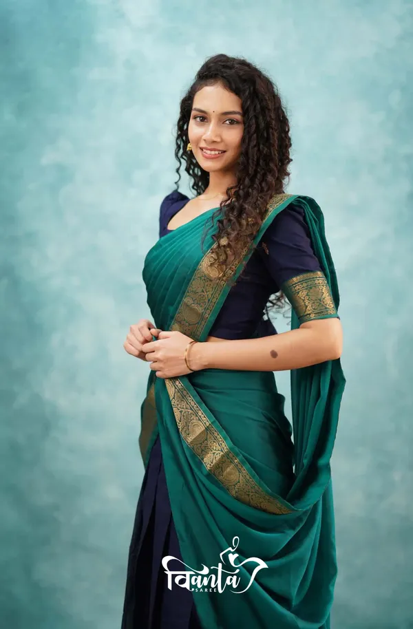 N-Blue_Kanjivaram_Soft_Silk_Wedding_&_Party_Wear_Half_Saree_&_Unstiched_Blouse_For_Women