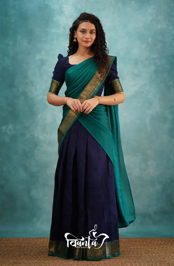 N-Blue_Kanjivaram_Soft_Silk_Wedding_&_Party_Wear_Half_Saree_&_Unstiched_Blouse_For_Women