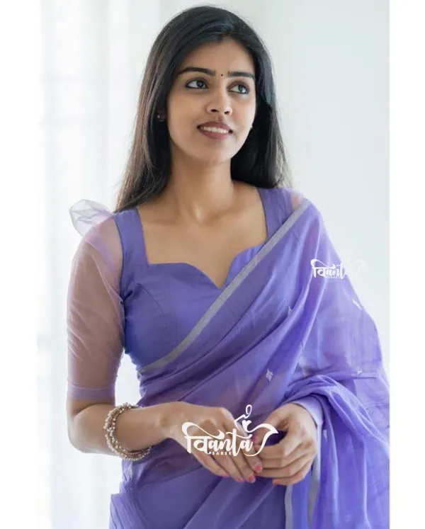 Lavendar_Designer_Soft_Linen_Cotton_Silk_Saree_With_Blouse