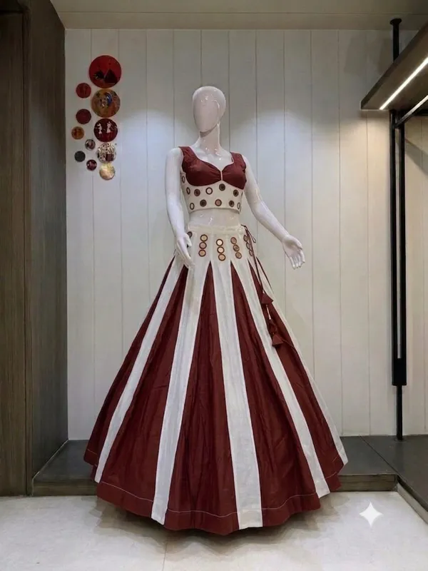 Maroon_And_White_Roman_Silk_Lehenga_Choli_For_Women