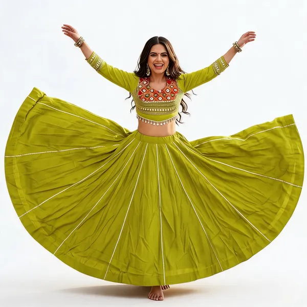Green_Roman_Silk_Lehenga_Choli_For_Women