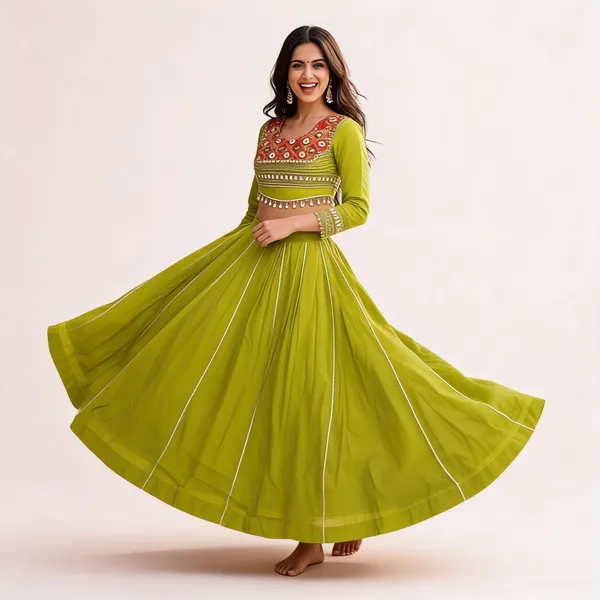 Green_Roman_Silk_Lehenga_Choli_For_Women