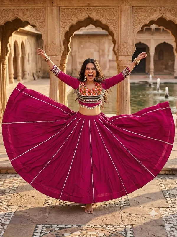 Magenta_Roman_Silk_Lehenga_Choli_For_Women