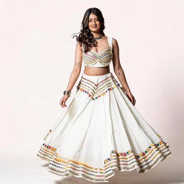 White_Rayon_Lehenga_Set_For_Women