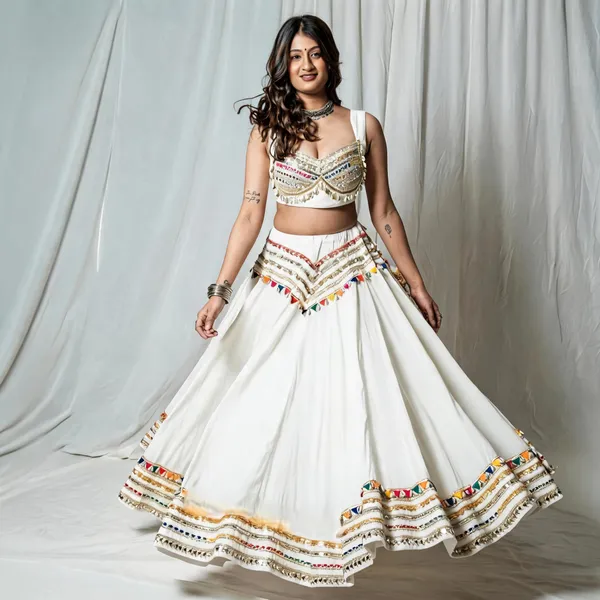 White_Rayon_Lehenga_Set_For_Women
