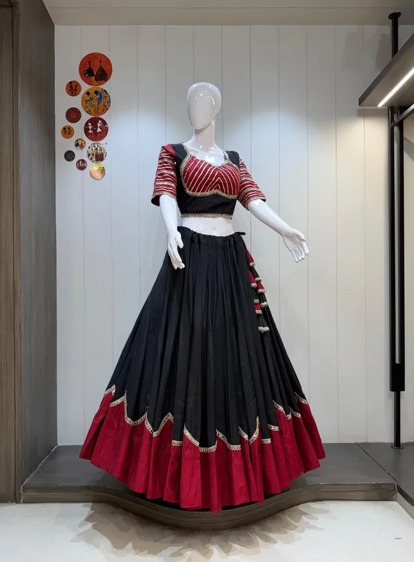 Black_And_Red_Roman_Silk_Lehenga_Choli_For_Women