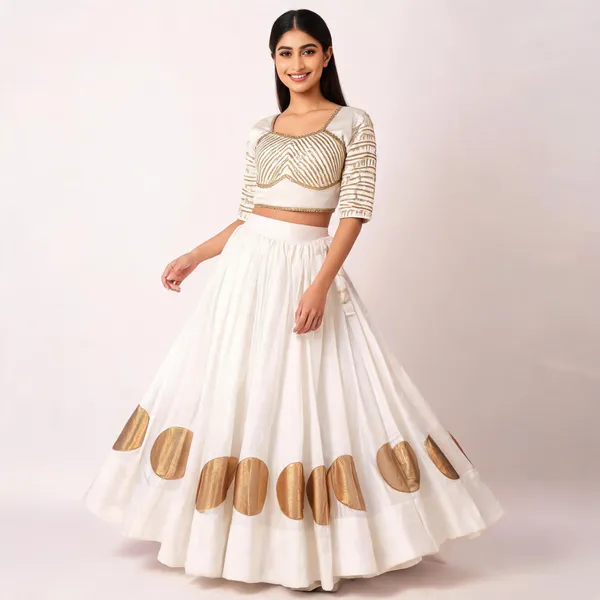 White_And_Gold_Roman_Silk_Lehenga_Choli_For_Women