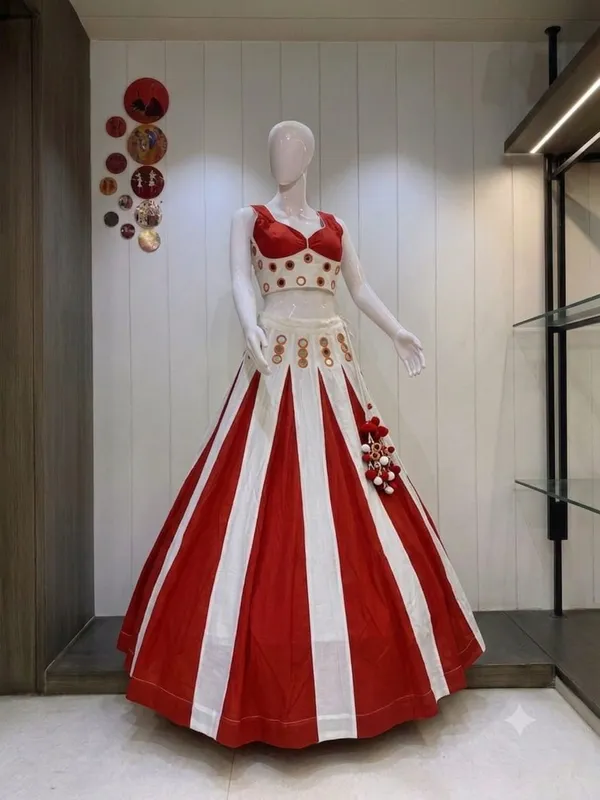 Red_And_White_Roman_Silk_Lehenga_Choli_For_Women