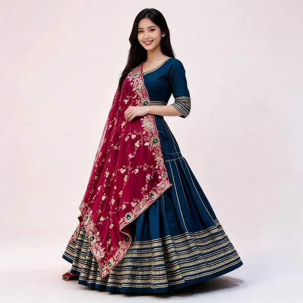 Blue_Roman_Silk_Lehenga_Choli_For_Women