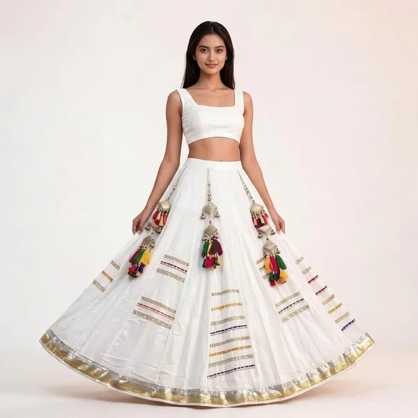 White_Rayon_Ghagra_For_Women