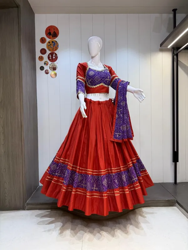 Red_And_Purple_Roman_Silk_Lehenga_Choli_For_Women