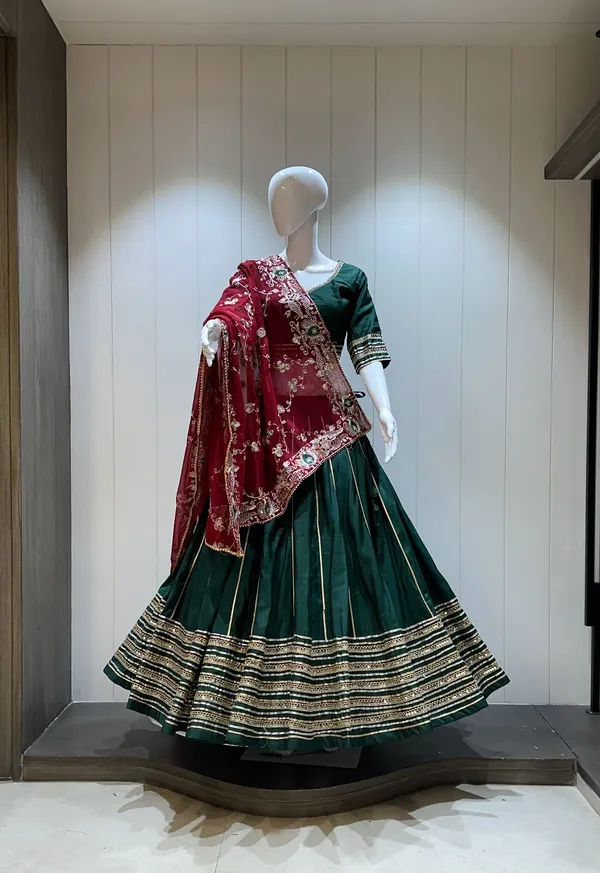 Green_Roman_Silk_Lehenga_Choli_For_Women