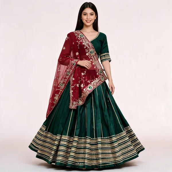 Green_Roman_Silk_Lehenga_Choli_For_Women